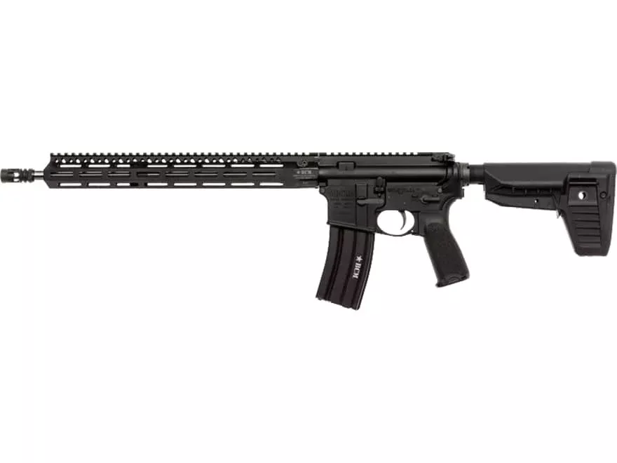 BCM RECCE-16 Precision Semi Automatic Rifle 5.56x45mm NATO 16″ Black Threaded Barrel Black Frame Black Pistol Grip
