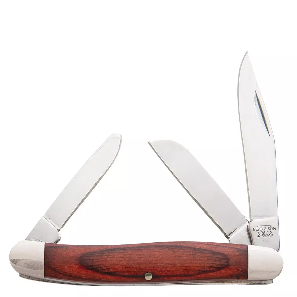Bear & Son Midsize Stockman Folding Knife 2-3/8″ Clip Point Blade Rosewood