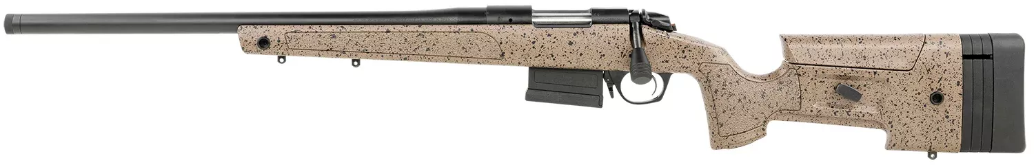 Bergara Rifles B14S351LC B-14 HMR 308 Win 5+1 20″ Graphite Black Cerakote Barrel, Black Speckled Brown Molded w/Mini-Chassis, Adjustable LOP & Cheek Piece Stock, Left Hand