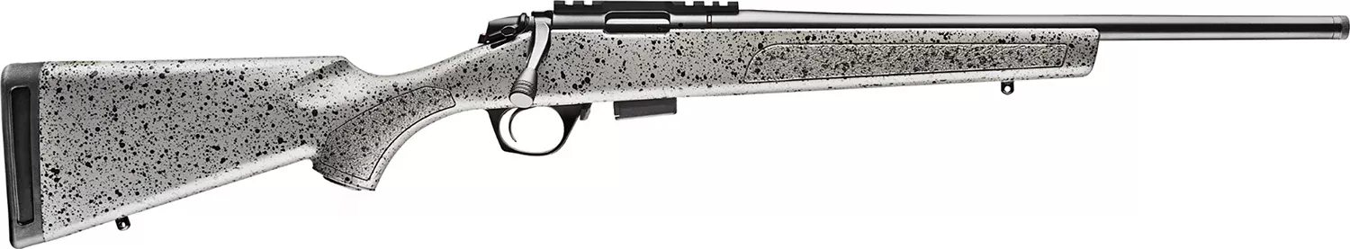 Bergara Rifles BMR001 BMRFull Size 22 LR 5+1/10+1 18″ Matte Blued Steel Threaded Barrel & Drilled & Tapped Steel Receiver, Fixed Gray/Black Speckled Synthetic Stock