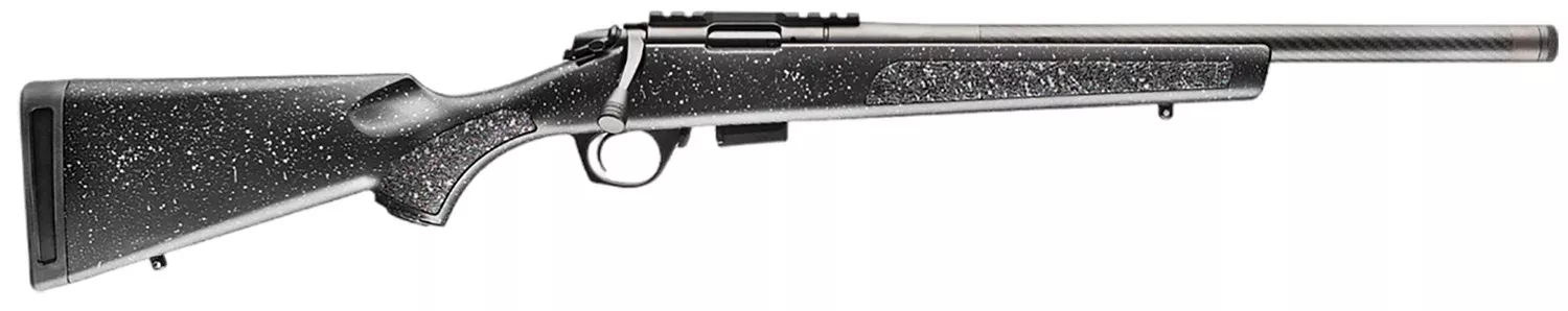 Bergara Rifles BMR004 BMR Carbon Fiber Full Size 22 WMR 5+1/10+1 20″ Matte Blued Carbon Fiber/Steel Threaded Barrel & Drilled & Tapped Steel Receiver, Fixed Black/Gray Speckled Synthetic Stock