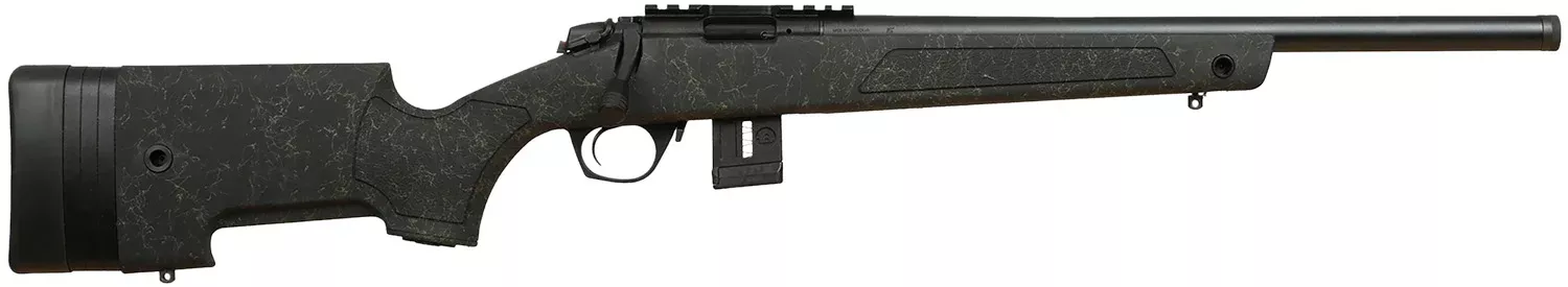 Bergara Rifles BMR007 BMR-X22 LR 10+1 18″ Blued Heavy Threaded Barrel, Blued Picatinny Rail Receiver, Adj LOP Green w/Black Webbing Synthetic Stock