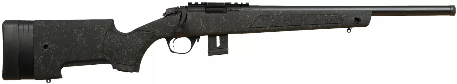 Bergara Rifles BMR011 BMR-X17 HMR 10+1 18″ Blued Heavy Threaded Barrel, Blued Picatinny Rail Receiver, Adj LOP Green w/Black Webbing Synthetic Stock