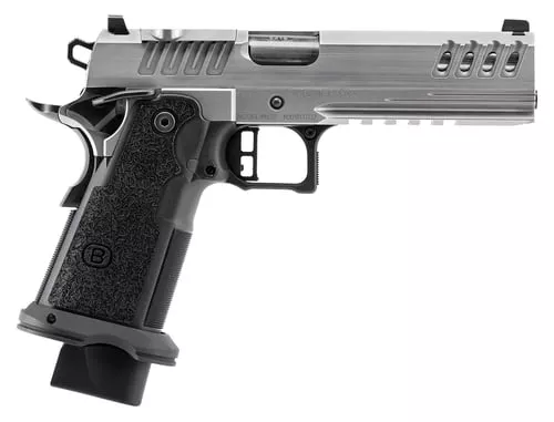 Bersa M2XIO5SSFN2 M2XI 1911 DS 9mm Luger 23+1 5" Black Match Grade Bull Barrel, Stainless Steel Optic Ready/Serrated Slide, Frame w/Beavertail & Picatinny Rail, Textured Grip, Holosun K Footprint, Amb