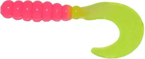 Big Bite Baits FG220 Bubblegum/Chart 2" Fat Grub 10pk Fishing Lure Soft Plastic