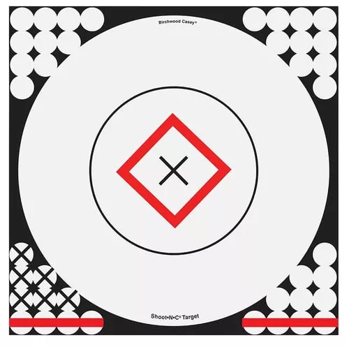 Birchwood Casey 34195 Shoot-N-C Reactive Target Self-Adhesive Paper Black/Red/White 17.25" Bullseye 5 Pack