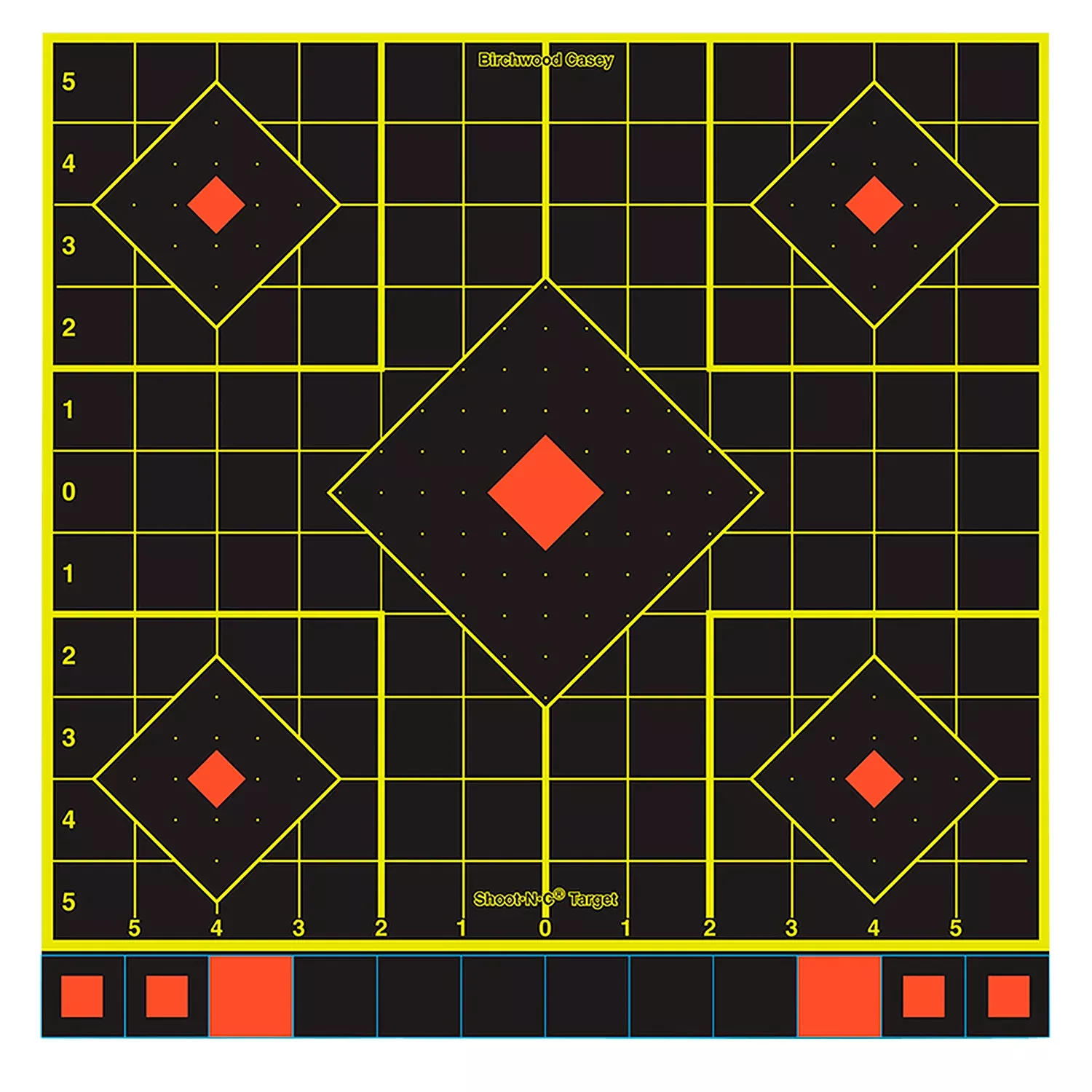 Birchwood Casey 34211 Shoot-N-C Sight-In Self-Adhesive Paper Black/Yellow/Red 12" 5-Diamond 100 Pack