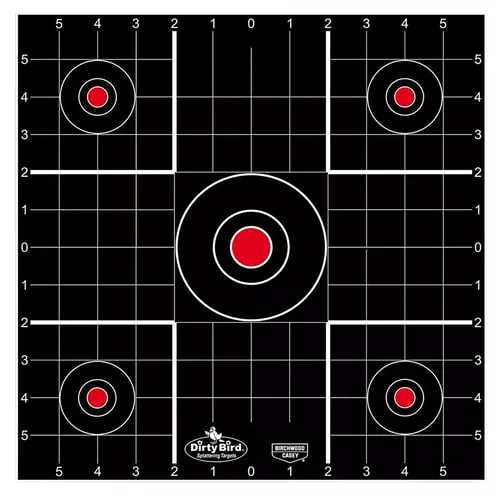 Birchwood Casey 35212 Dirty BirdBullseye Tagboard Hanging 12" Black/Red 12 PK