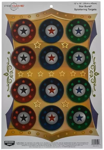 Birchwood Casey 35591 PregameStar Burst Paper Hanging Universal 12" x 18" Multi-Color 100 Per Pkg