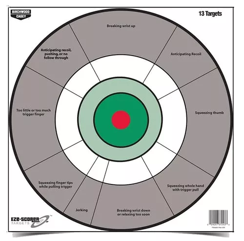 Birchwood Casey 37245 EZE-Scorer12" Bullseye Paper Hanging Gray/White 13 Per Pkg