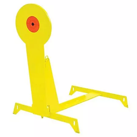 Birchwood Casey 47530 World of Targets Popper 8" Orange/Yellow AR500 Steel Circle with Crosshair & Diamond 0.38" Thick Standing