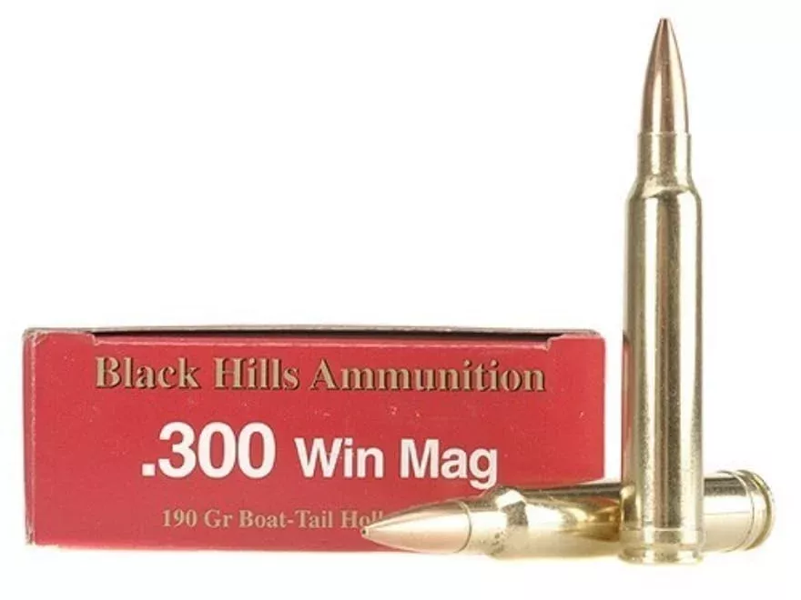 Black Hills 300 Winchester Magnum Ammo 190 Grain Open Tip Match