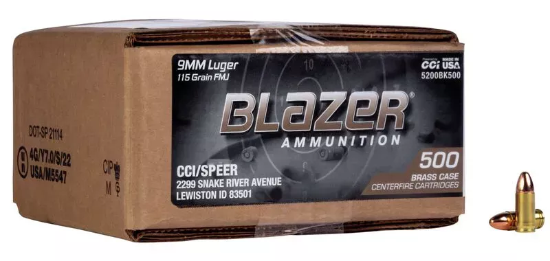 Blazer Brass 9mm 115 Grain Fmj 500/1 (120)