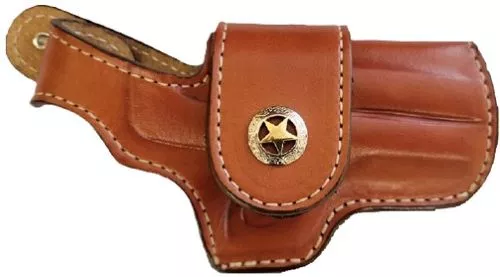 BOND ARMS DRIVING HOLSTER RH – THUMBSNAP LEATHER TAN W/STAR