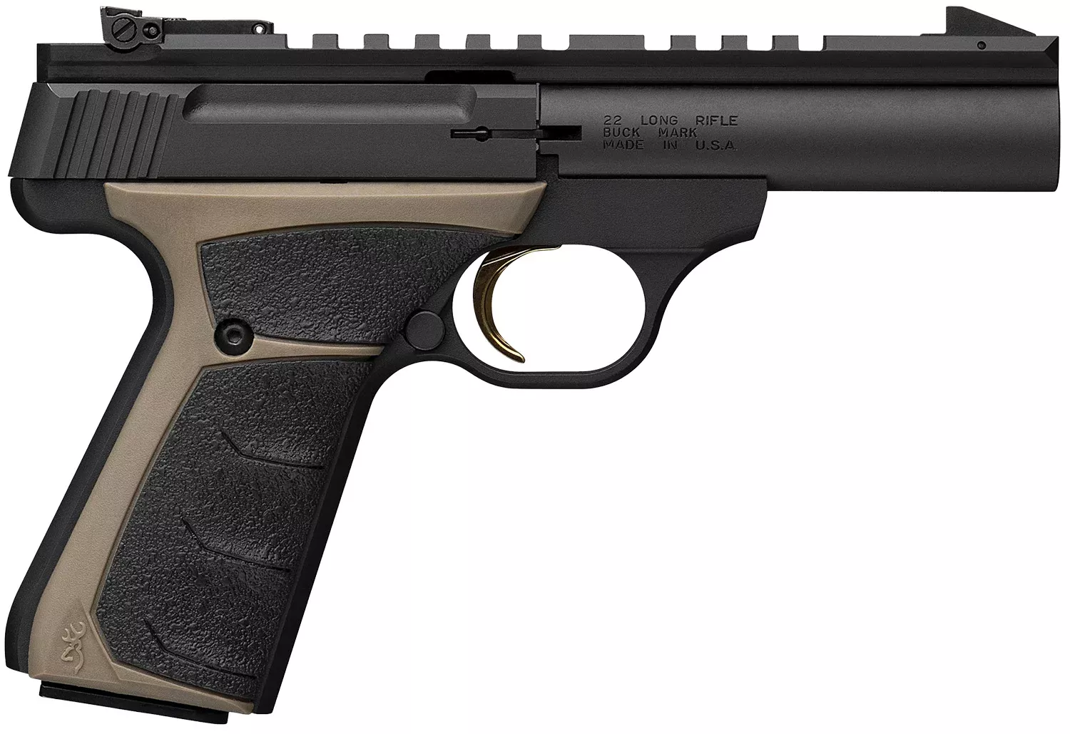 Browning 051604490 Buck Mark Field Target Micro 22 LR 10+1 4″ Matte Blued Bull Barrel, Matte Black Serrated w/Picatinny Rail Slide, Matte Black Aluminum Frame, UFX Overmolded Grip