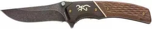 Browning Hunter Large 3.50" Drop Point Black Oxide Stonewashed SS Folding