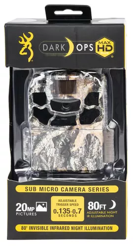 Browning Trail Cameras 6HDMXP Dark Ops Max HD Plus Camo 20MP Resolution SDXC Card Slot/Up to 512GB Memory Features .25"-20 Tripod Socket