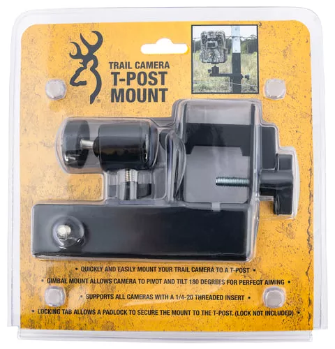 Browning Trail Cameras CTM T-Post MountBlack Powder Coated Steel Fits Browning Trail Cameras