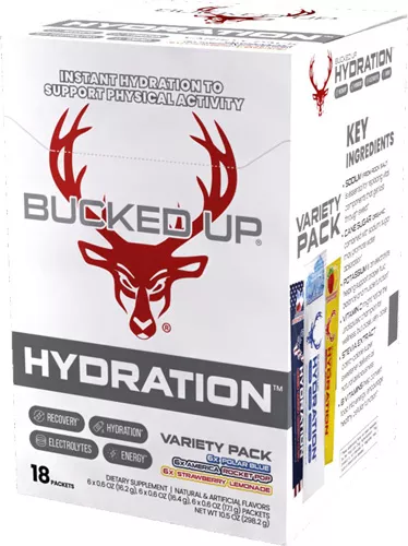 BUCKED UP HYDRATION 2.0 – VARIETY PACK 18 COUNT 3 FLAVOR