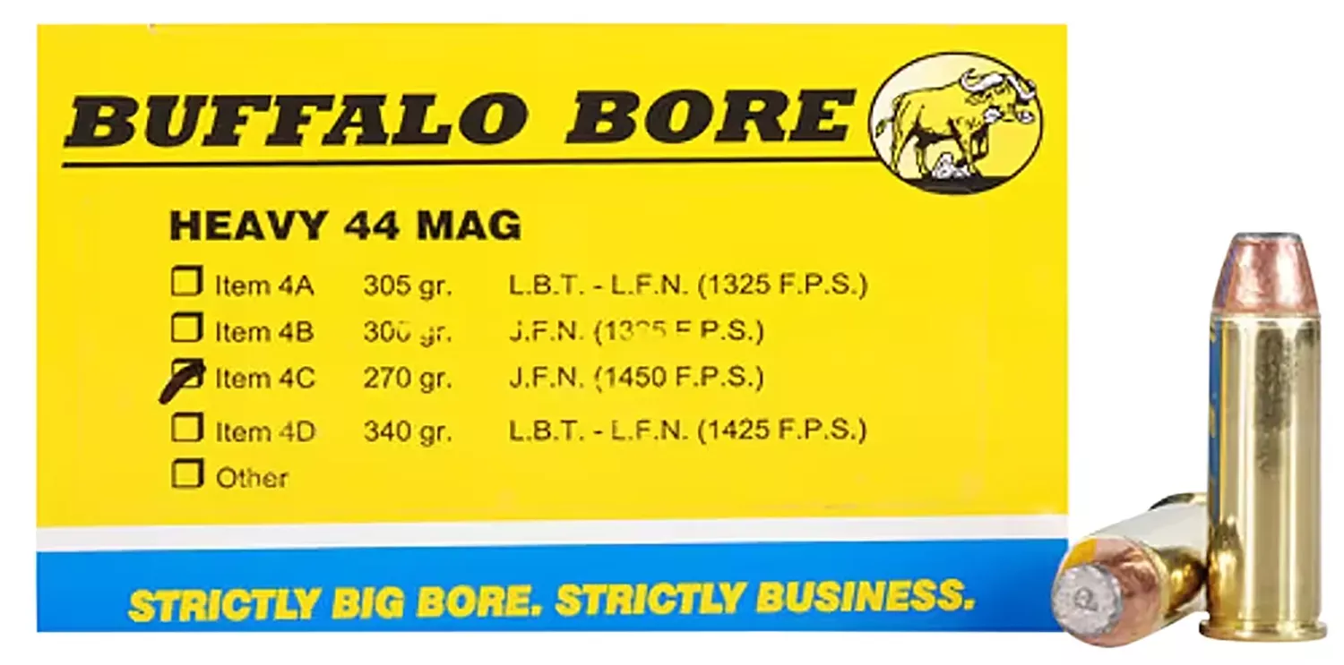 Buffalo Bore Ammunition .44 Magnum 270 gr, 20-Round Box