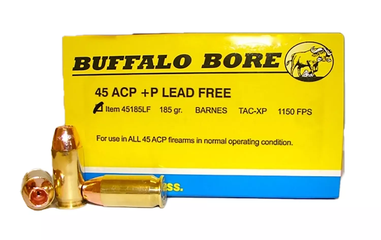 Buffalo Bore Ammunition .45 ACP 185 gr, 20-Round Box