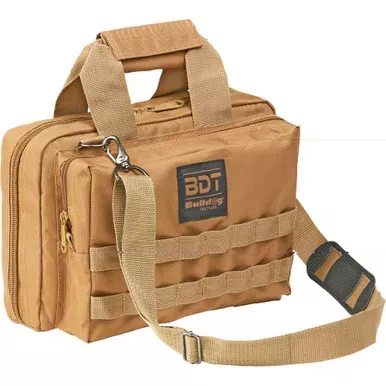 Bulldog Cases Deluxe 2 Pistol Range Bag w/ Strap & MOLLE Tan BDT917T