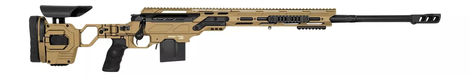 Cadex Inc CDX33LITE33827BR30I2D3 CDX-33 Lite 338 Lapua Mag 5+1 27″ Black DLC Fluted Threaded Barrel, Black Cerakote Receiver w/Picatinny Rail, M-LOK Handguard, Adjustable Folding Black Buttstock, Blac