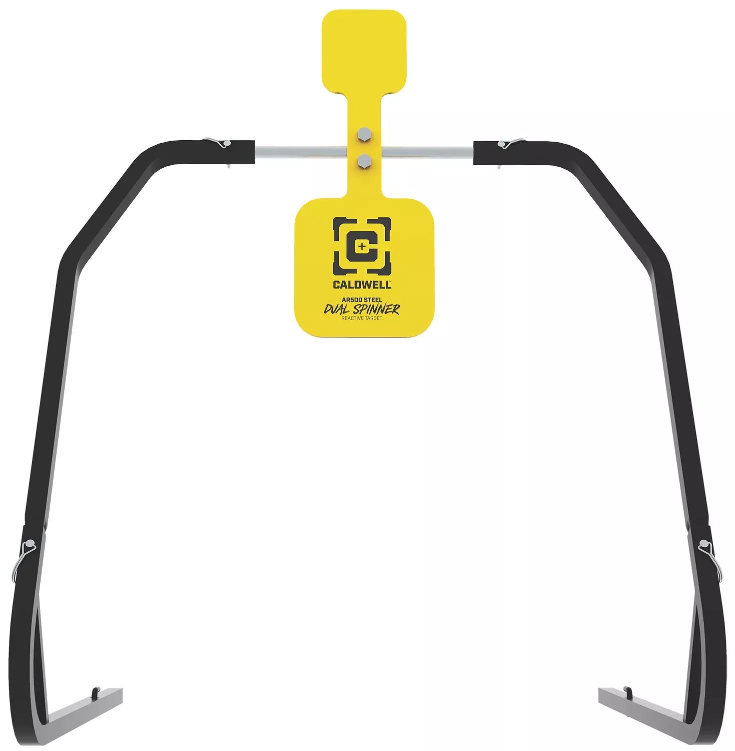 Caldwell 1196226 Daul Spinner Yellow AR500 Steel 3/8" Thick Standing Target Includes 5" & 8" Plates