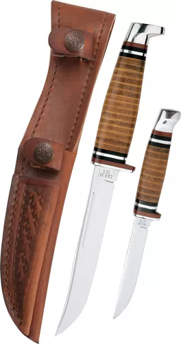 CASE KNIVES LEATHER HUNTER TWO – KNIFE SET & LEATHER SHEATH