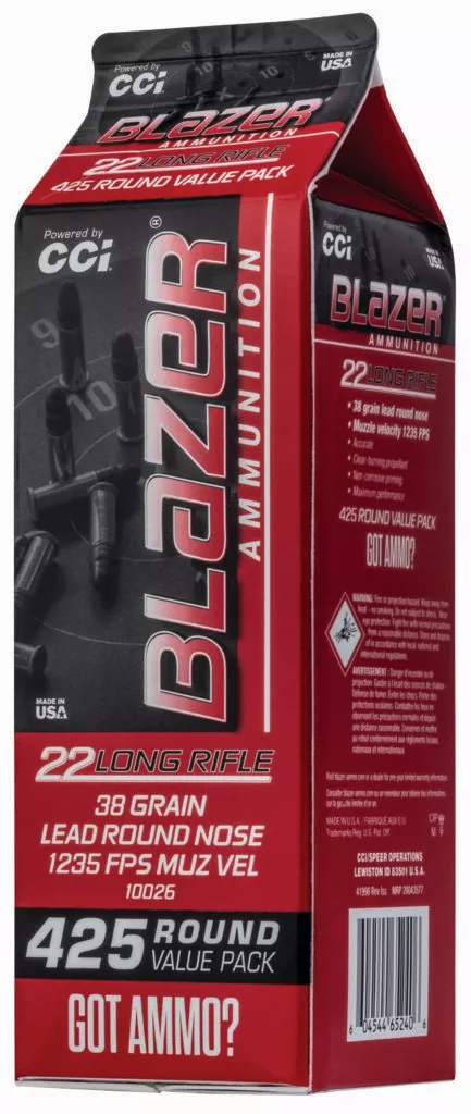 CCI 10026 Blazer Rimfire 22LR 38gr Lead Round Nose 425 Per Box/8 Case