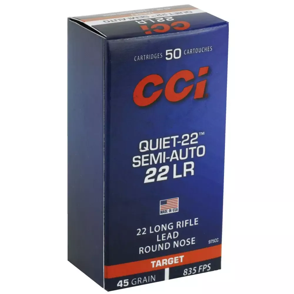 CCI 22 LR 40GR LRN SEMI AUTO “QUIET 22” 50 RD/BX 100 BX/CS