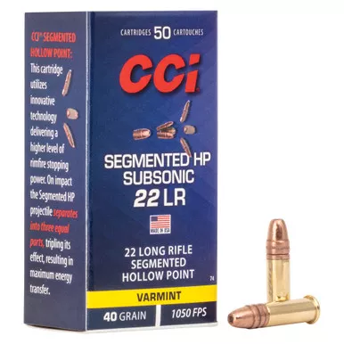 CCI Ammunition Varmint - 22 LR, 40Gr, SHP, 50-Round Box