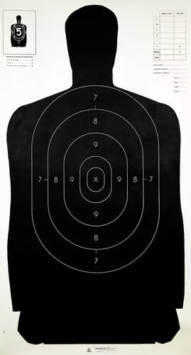 Champion Targets 40727 Law Enforcement Silhouette B-27 Hanging Paper Target Black/White 100 Per Pack