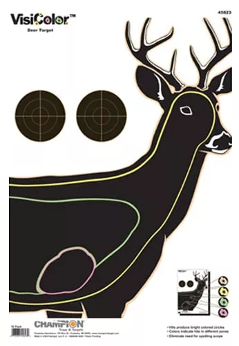 Champion Targets 45823 VisiColorDeer Paper Hanging Pistol/Rifle 13" x 18" Multi-Color Includes Pasters 10 Pack