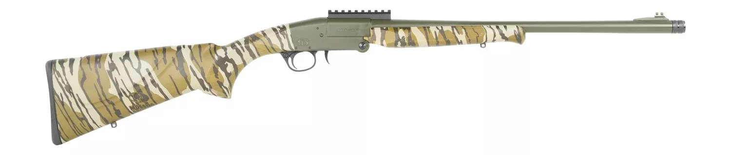 Charles Daly 930425 101Full Size 28 Gauge Break Open 3" 1rd Black Steel Single Shot Barrel & Receiver w/Picatinny Rail, Fixed Mossy Oak Bottomland Synthetic Stock, Beretta/Benelli Mobil Choke System