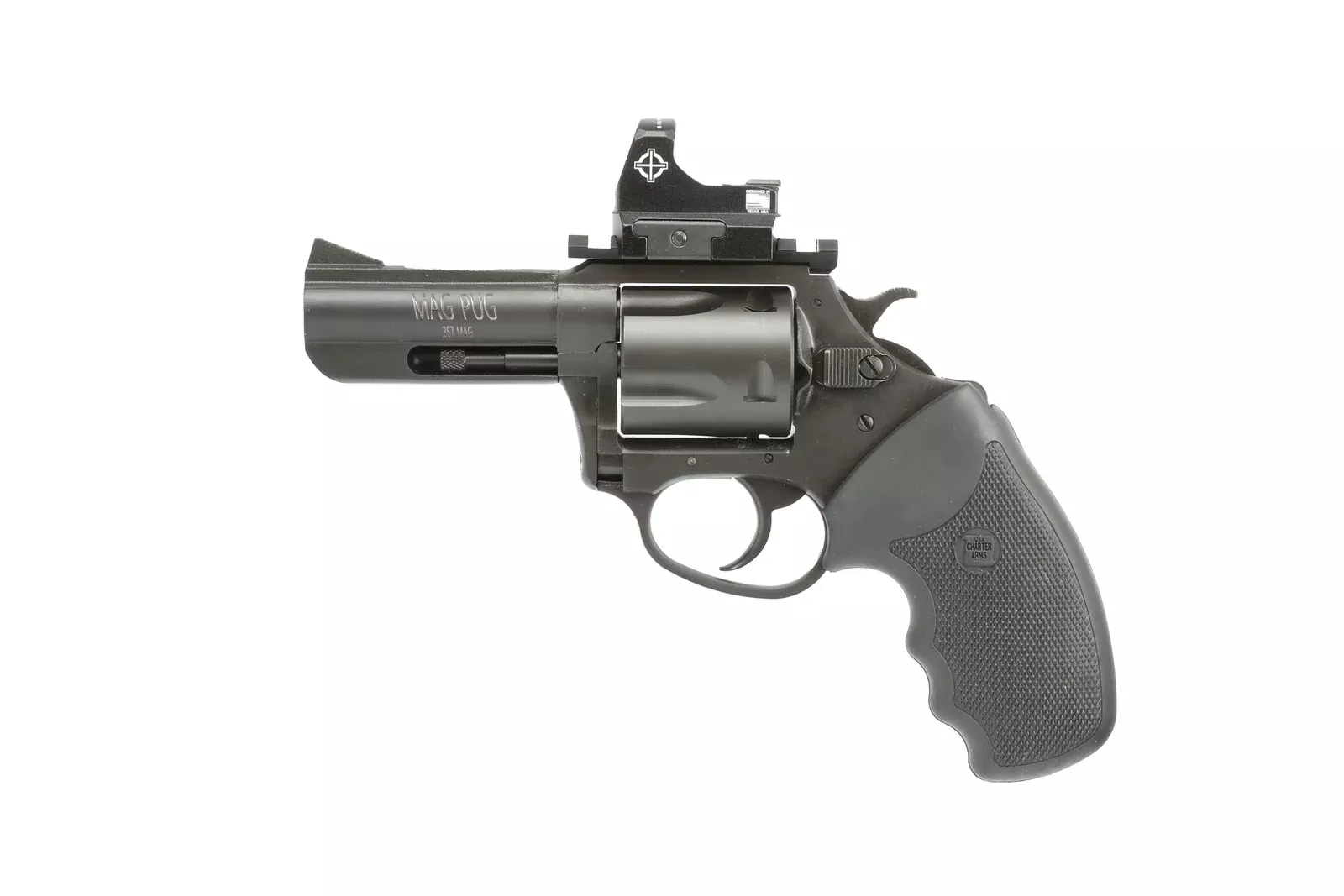 CHARTER ARMS MAG PUG 357M BLK 5RD 3″ REDDOT
