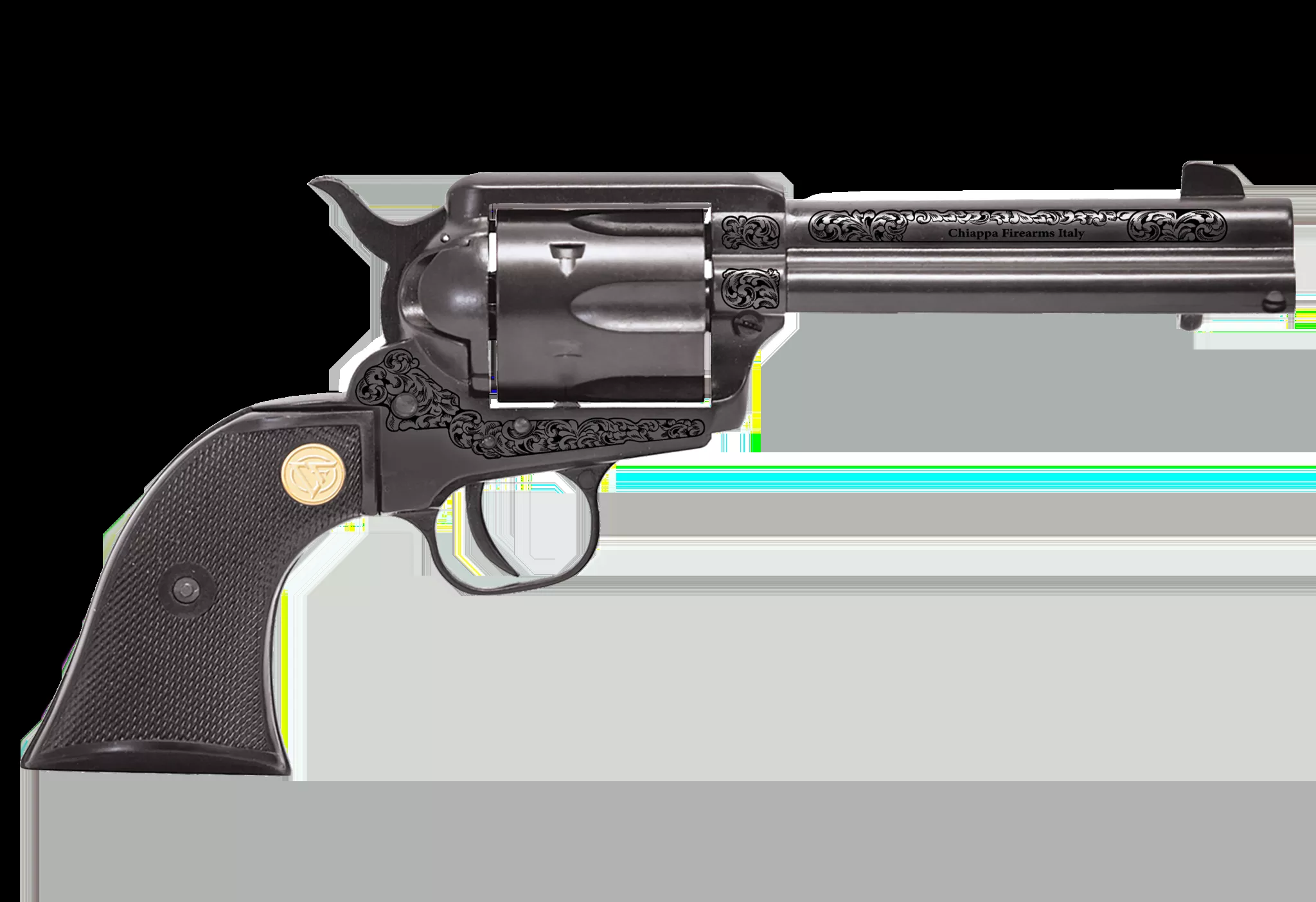 Chiappa 1873 Revolver Saa 22LR Pistol Black 4.75″ Engraved Frame