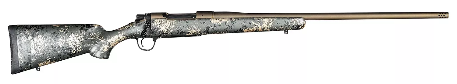 Christensen Arms 8010108500 Mesa FFT 300 Win Mag 3+1 22" Threaded Barrel, Burnt Bronze Cerakote, Green with Black/Tan Webbing Stock