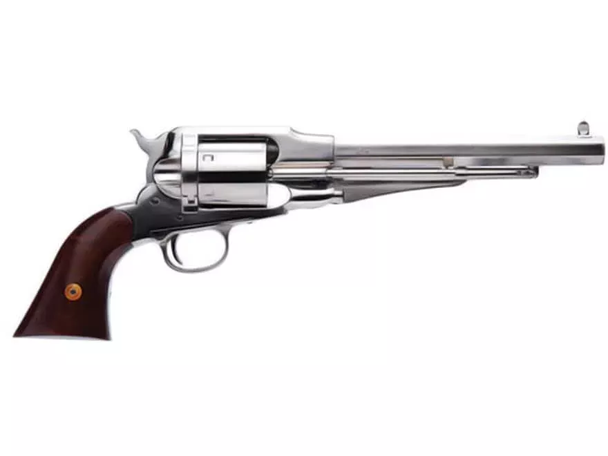 Cimarron Firearms 1858 45 Colt (Long Colt) Revolver 8″ Nickel Barrel 6 Round Walnut Grip