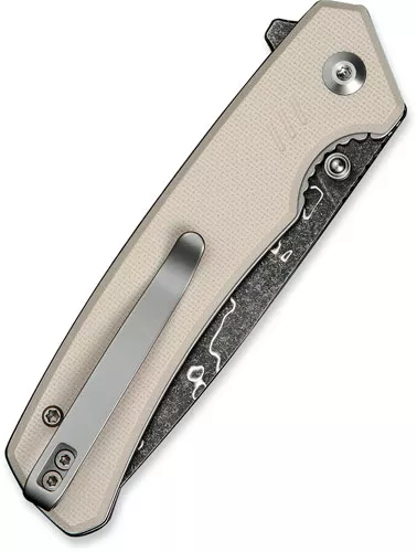 CIVIVI KNIFE MERIT 3.28″ IVORY – G10/DAMASCUS LINER LOCK