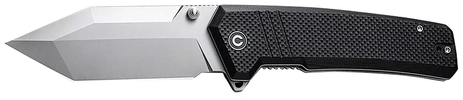 Civivi Knives C23024-1 Bhaltair3.98" Folding Tanto Plain Stonewashed 14C28N Steel Blade, Black Textured G10 Handle