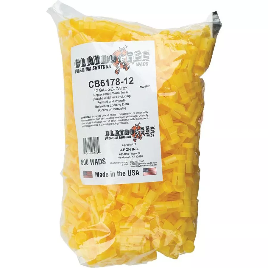 Claybuster Shotshell Wads 12 ga – 7/8 oz Yellow 500/ct