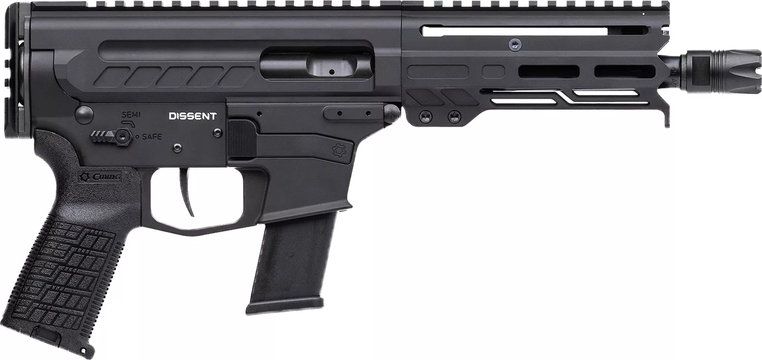 CMMG 45A4C0FAB Dissent MKG 45 ACP 13+1 6.50″ Black Nitride Medium Taper Threaded Barrel, CMMG 5.5″ M-LOK Handguards, Black Armor Cerakote Aluminum Picatinny Rail Receiver, CMMG Zeroed Grips