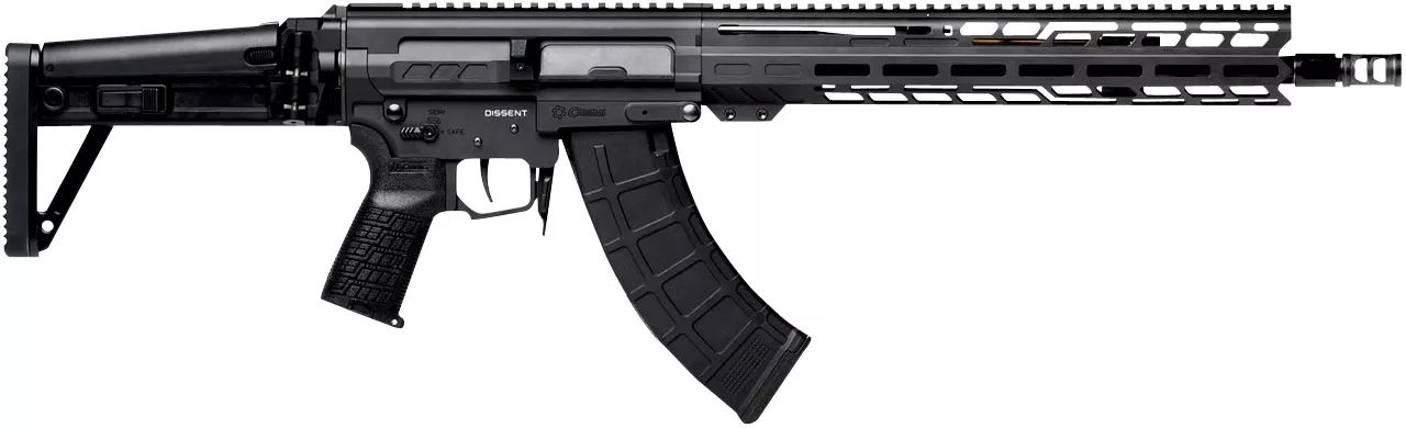 CMMG 86A7F0BAB Dissent MK47 7.62x39mm 30+1 (2) 14.30″ P&W, Black Armor, Side Charging Handle Rec, 13.50″ M-Lok Handguard, Side Folding Stock, Zeroed Grip, SVD Brake, 60/90 Ambi Safety, Adj. Gas Block
