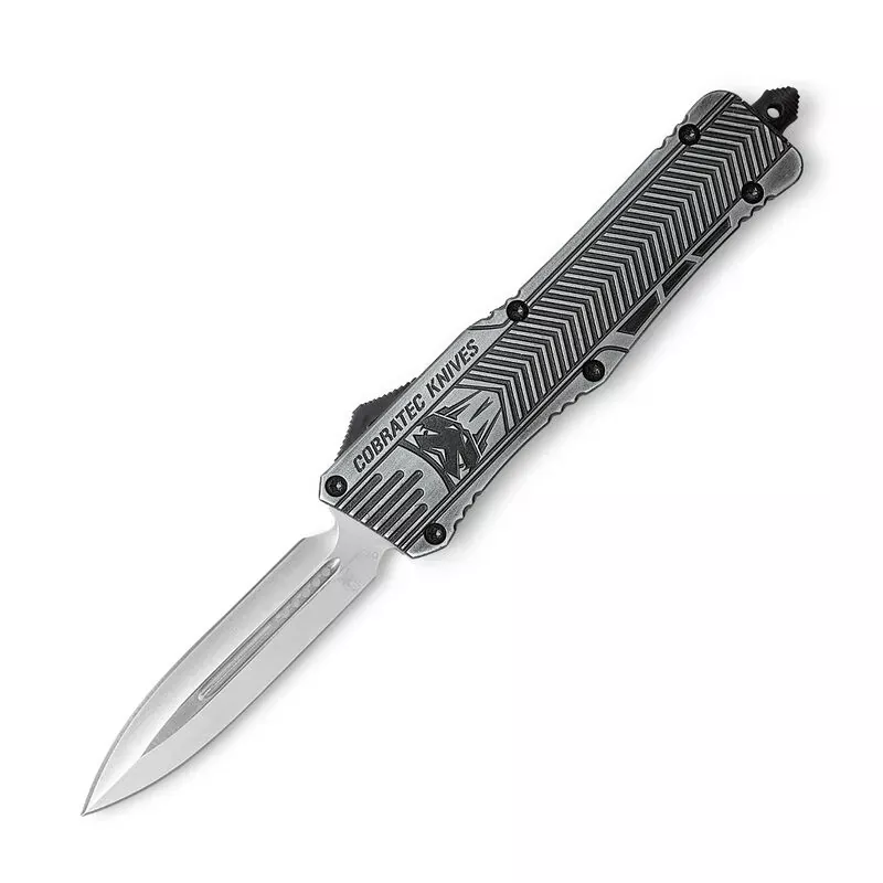 CobraTec 3.75” Large CTK-1 OTF Plain Dagger w/ Glass Breaker & Clip -StoneWashed