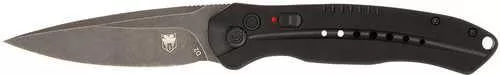 CobraTec Knives BLKDIABLOAUTO Diablo 3.50" Folding Black Stonewashed D2 Steel Blade, 4.75" Black Textured G10 Scales Han