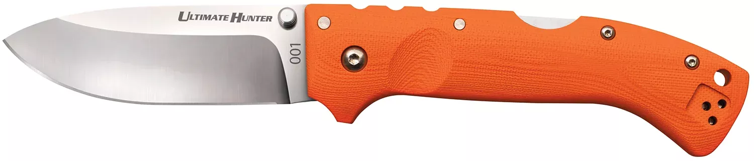 Cold Steel CS30URY Ultimate Hunter3.50" Folding Drop Point Plain American S35VN Blade/5" Orange G10 Handle Includes Belt Clip