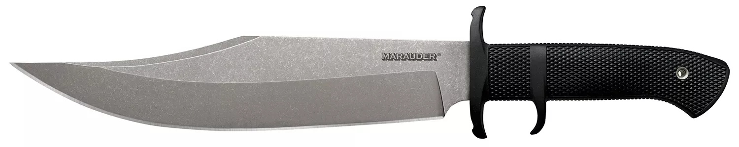 Cold Steel CS39LSWBA Marauder 9″ Fixed Bowie Plain Stone Washed AUS-8A SS Blade/Black Kray-Ex Handle Includes Sheath