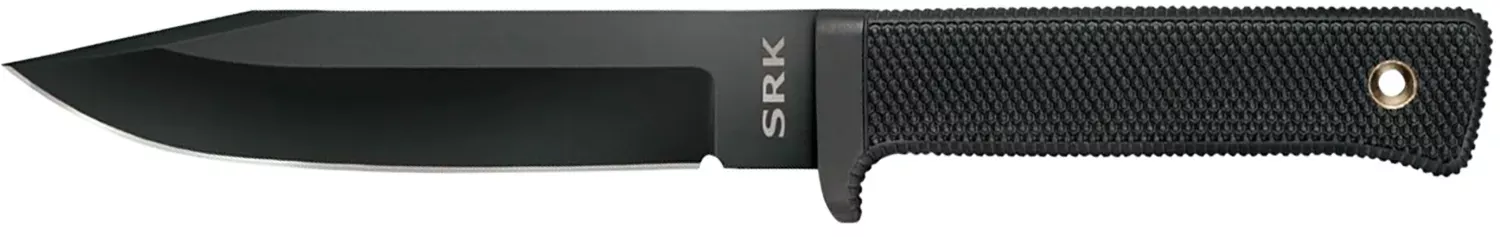 Cold Steel CS49LCK SRK 6″ Fixed Clip Point Plain Black Tuff-Ex Finish SK-5 Steel Blade, 4.75″ Black Kray-Ex Handle, Includes Sheath