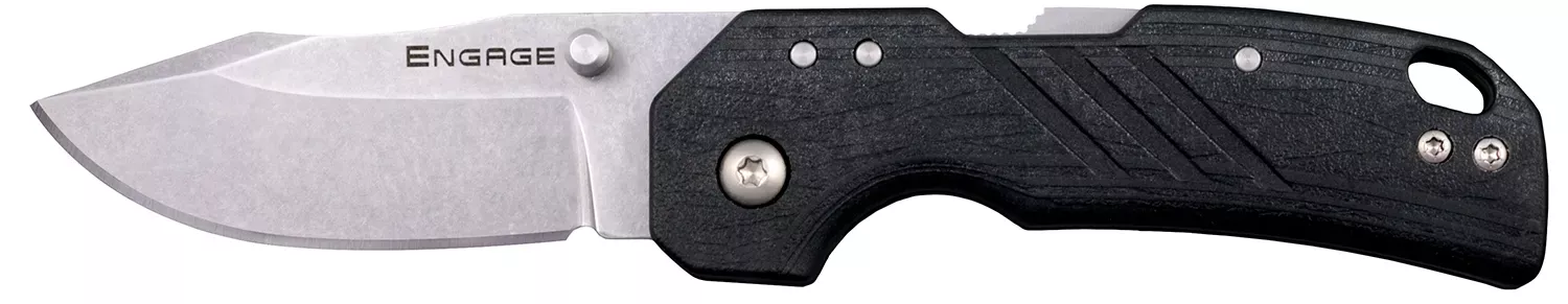 Cold Steel CSFL25DPLC Engage 2.50" Folding Clip Point Plain Stonewashed 4116 SS Blade/Black GFN Handle Includes Belt Cli
